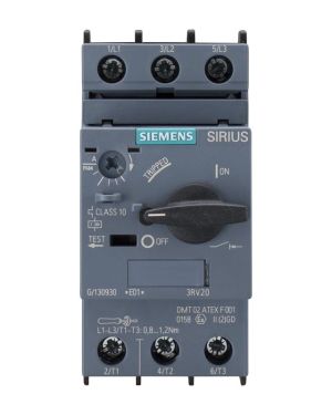 Circuit breaker size S00 for motor protection, CLASS 10 A-release 0.45…0.63 A N-release 8.2 A