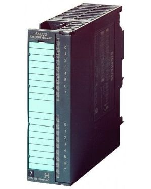 Siemens SIMATIC S7-300 SM 323 Digital I/O Module, 16 Inputs (24V DC Sink/Source) and 16 Outputs (0.5A Transistor), Isolated