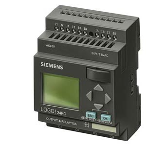 LOGO! 24RCE, logic module,Display PS/I/O: 24V AC/DC 24V/relay, 8 DI/4 DO