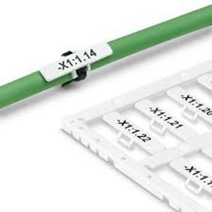 UCT-WMTBA Self-Adhesive Cable Marker, 23mm x 4mm, White Polyester Label with Black Text, Oil and Solvent Resistant