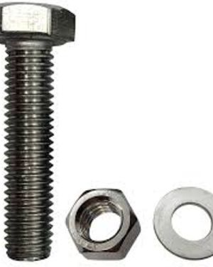  Metric Hex Head Bolt and Nut Set, M6 Size, Class 8.8 Steel, Zinc-Plated, Includes Washers