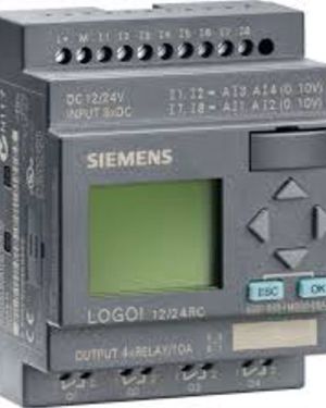  Siemens LOGO! 24RC Programmable Logic Controller, 24V AC/DC Power Supply, 8 Digital Inputs, 4 Relay Outputs, Integrated Display