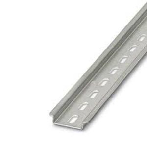 Perforated DIN Rail NS35/7.5, 35mm Width, 7.5mm Height, 2000mm Length, Pre-Drilled Mounting Holes, Zinc-Plated Steel