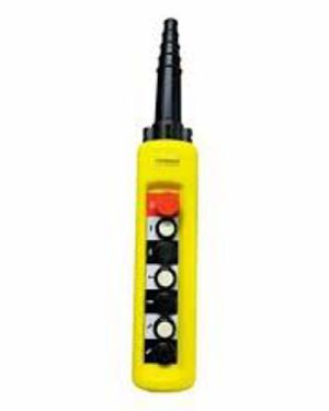 ndustrial 6-Gang Pendant Switch Station, IP65 Rated, Metal Enclosure, 10A per Circuit, 240V AC, with Emergency Stop Button